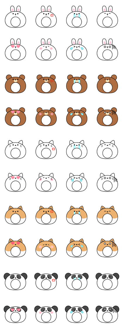 Line クリエイターズスタンプ かわいい動物加工ができる被り物スタンプ