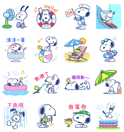 SNOOPY Summer Stickers