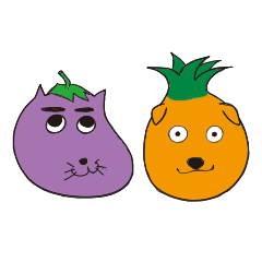eggplant cat&fruit dog