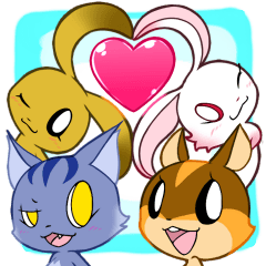 Simple stickers of little furry girls 2