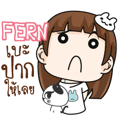 FERN Girl with cute cat e