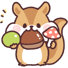 Little Chipmunk3 Autumn Line Stickers Line Store