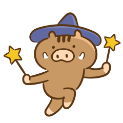 Cute wild boar sticker Halloween version