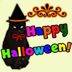 Black Cat Halloween Animation Sticker