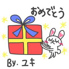 sticker of doodle rabbit for Yuki