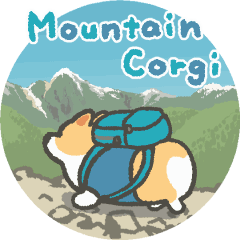 Mountain corgi sticker