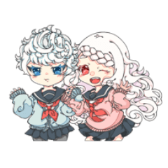 aru and mint stickers