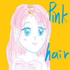 A pink haired girl