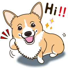 Sticker of Welsh Corgi. 2 (English)