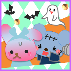 Rabbit and bear daily(Halloween3)