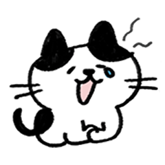 White and black cute cat Sticker 3