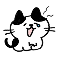 White and black cute cat Sticker – LINE stickers LINE STORE