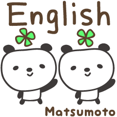 Stiker English panda untuk Matsumoto
