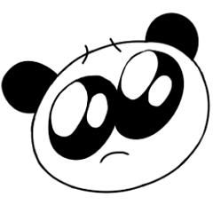 Expressive panda stamp