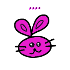 Pink rabbit custom stamp