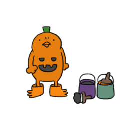 Chick people Piyo Halloween Sticker