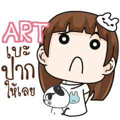 ART Girl with cute cat e