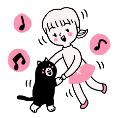 Sally & black cat Good friendship.