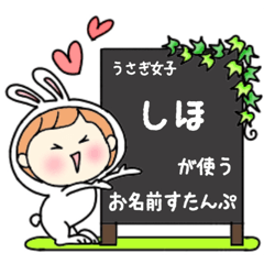 A name sticker used by rabbitgirls Siho