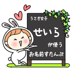 A name sticker used by rabbitgirls Seira