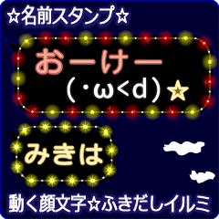 動く顔文字「みきは」の☆ふきだしイルミ