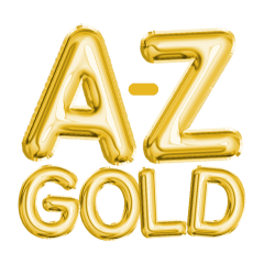 A-Z พิมพ์ใหญ่ สีทอง