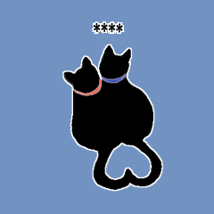 赤い首輪の黒猫 10文字カスタム