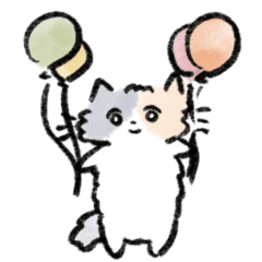 Fluffy cat himawari sticker