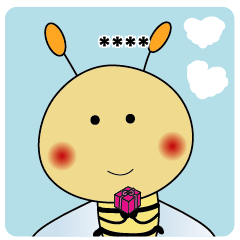 The bee(Text sticker)
