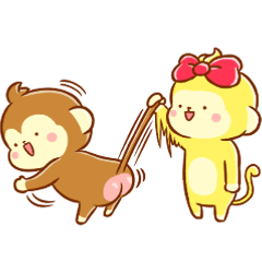 The Cute monkey animation 6 – LINE stickers | LINE STORE