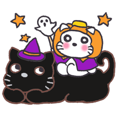 Cute and happy Halloween stickers set