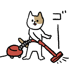 cleaning cat