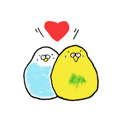 Useful stickers of budgerigars