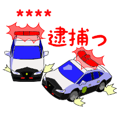 Police Car 2 Line Stickers Line Store