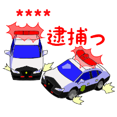 Police Car 2 Line Stickers Line Store Police Car 2 Line Stickers Line Store