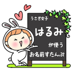 A name sticker used by rabbitgirl Harumi