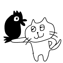 crow and cat Sticker