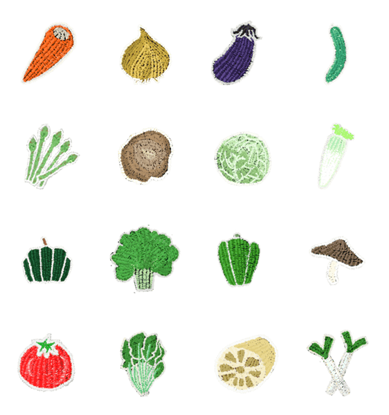 刺繍風野菜 Lineクリエイターズスタンプ Stamplist 刺繍風野菜 Lineクリエイターズスタンプ Stamplist
