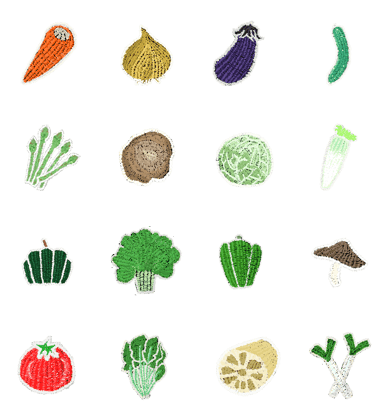 刺繍風野菜 Lineクリエイターズスタンプ Stamplist