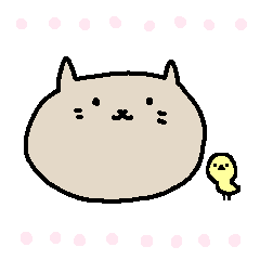 Soft cat and chick