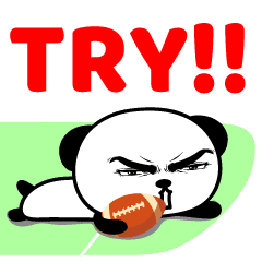 [Animasi] Stiker panda tampan Rugby