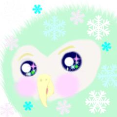 Owl Fu-chan's sticker. Winter