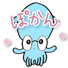 usual stickers of light-blue squid