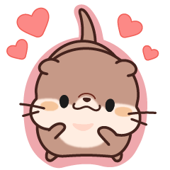 Daily sticker of cute otter(anime ver.)