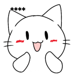 Cute White Cat custom sticker