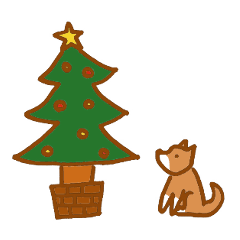ハチという名前の柴犬のクリスマス