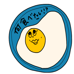 Fried egg blue plate