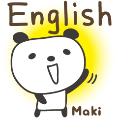Stiker English panda untuk Maki