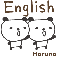 Stiker English panda untuk Haruna