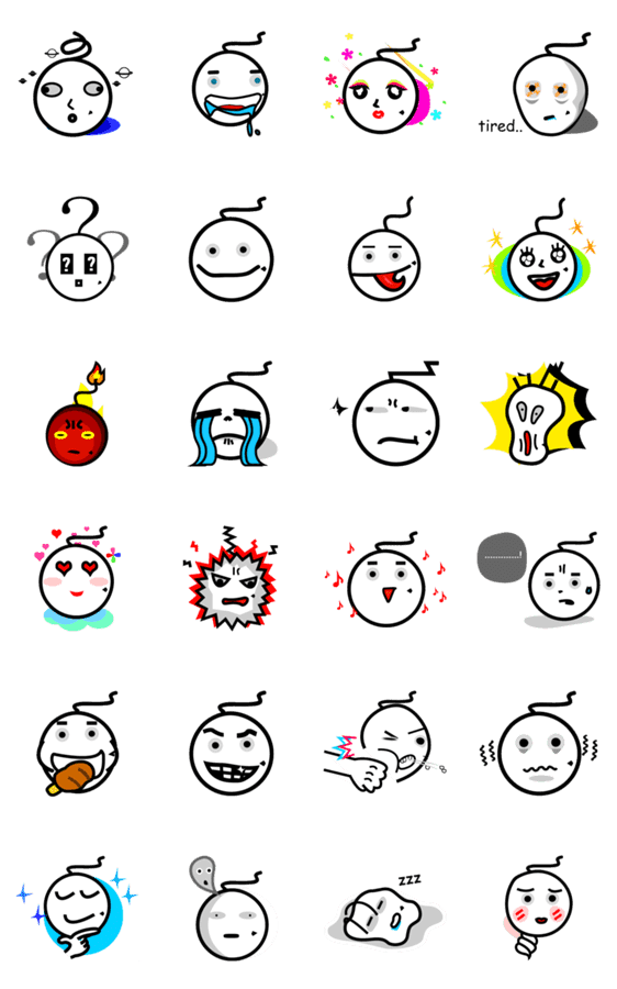 可愛い感情顔 Lineクリエイターズスタンプ Stamplist